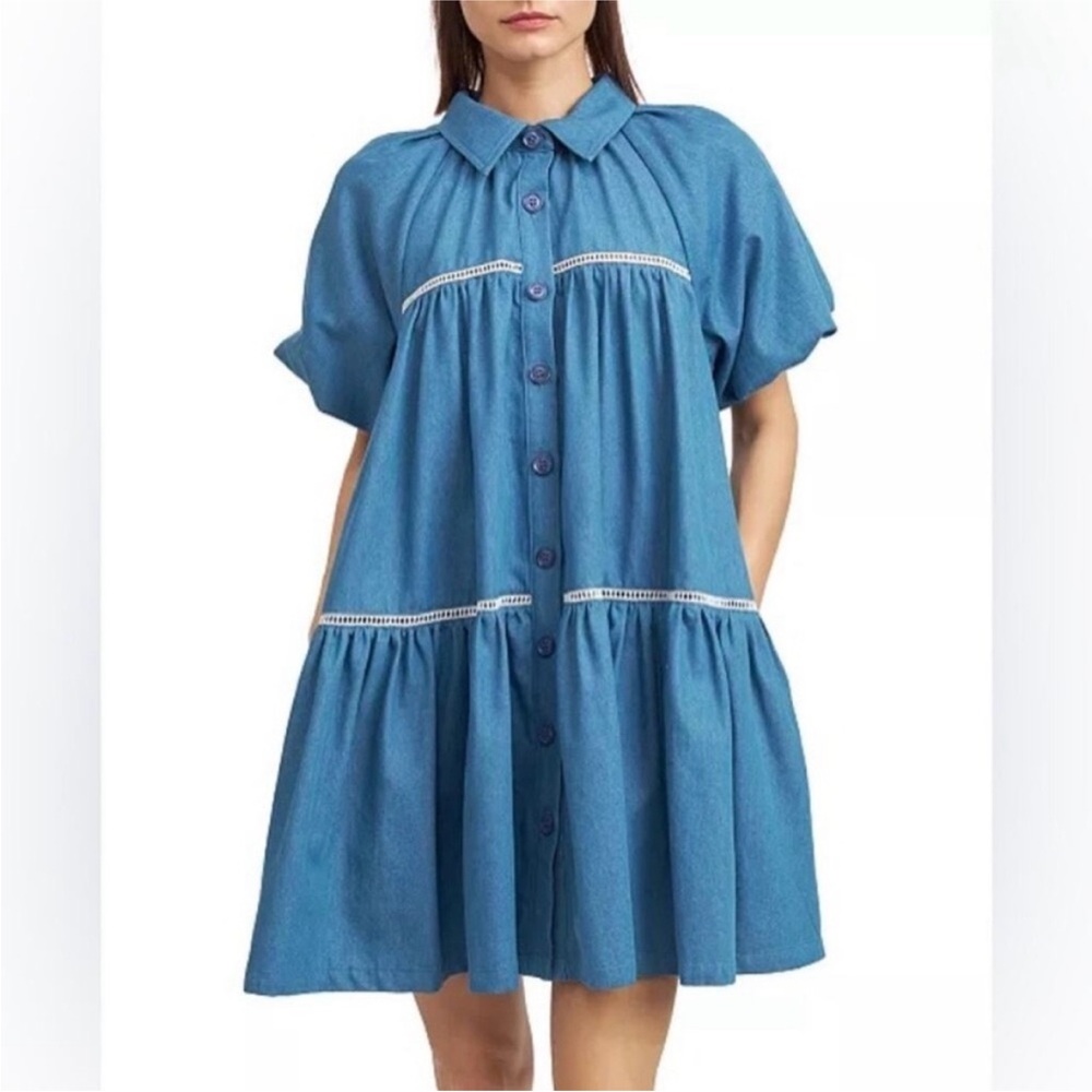 En Saison Tara Denim Button Up Dress